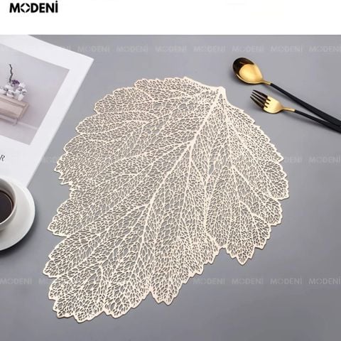 Tấm lót bàn ăn Leafy hình lá cây ánh vàng – thiết kế tinh xảo, tạo điểm nhấn nghệ thuật