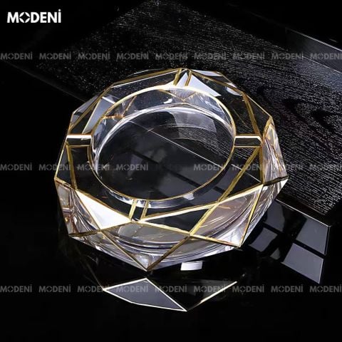 Phụ kiện gạt tàn Jewel pha lê – chất liệu trong suốt, ánh vàng sang trọng