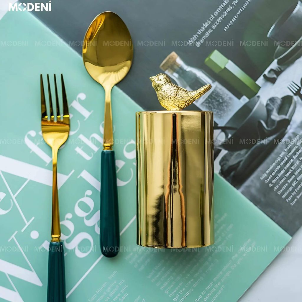 Hủ Lọ Đựng Tăm Trivoli Golden – Hộp Tăm Cao Cấp Mạ Vàng Sang Trọng, Dễ Dùng, Dành Cho Bàn Ăn Hiện Đại