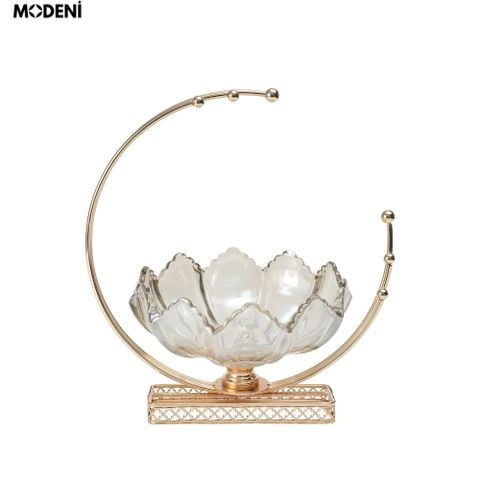 Lotus fruit bowl with luxury gold base for living room