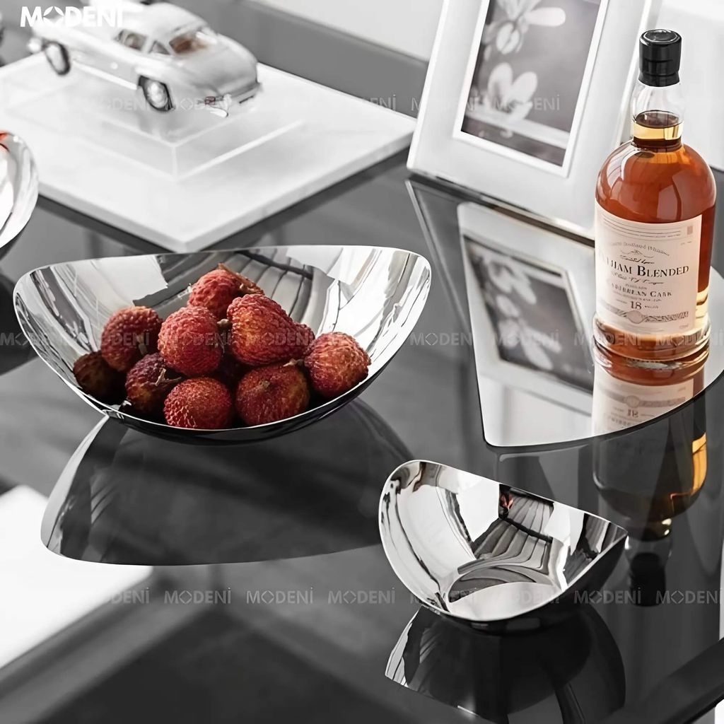 Tô Đựng Bánh Kẹo Inox Cao Cấp Selena – Thiết Kế Oval Sang Trọng – 16x14x7.5cm – Phù Hợp Decor Bàn Tiếp Khách