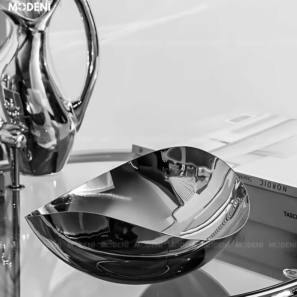 Tô Đựng Bánh Kẹo Inox Cao Cấp Selena – Thiết Kế Oval Sang Trọng – 16x14x7.5cm – Phù Hợp Decor Bàn Tiếp Khách