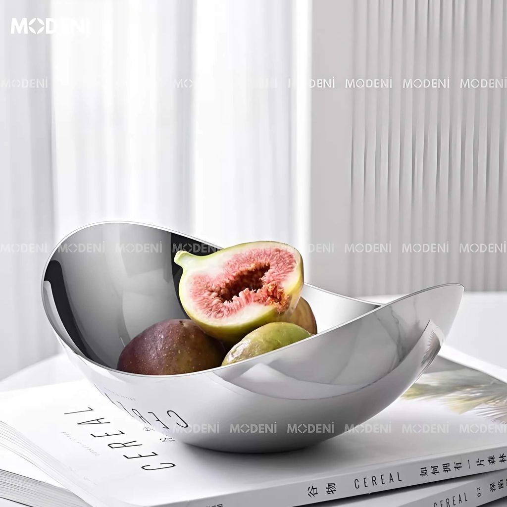 Tô Đựng Bánh Kẹo Inox Cao Cấp Selena – Thiết Kế Oval Sang Trọng – 16x14x7.5cm – Phù Hợp Decor Bàn Tiếp Khách
