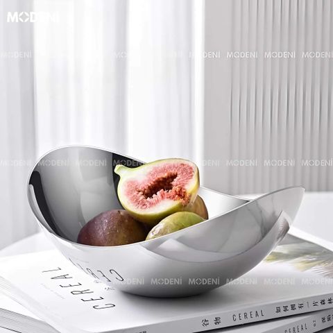 Tô đựng trái cây mini hình oval bằng inox bóng