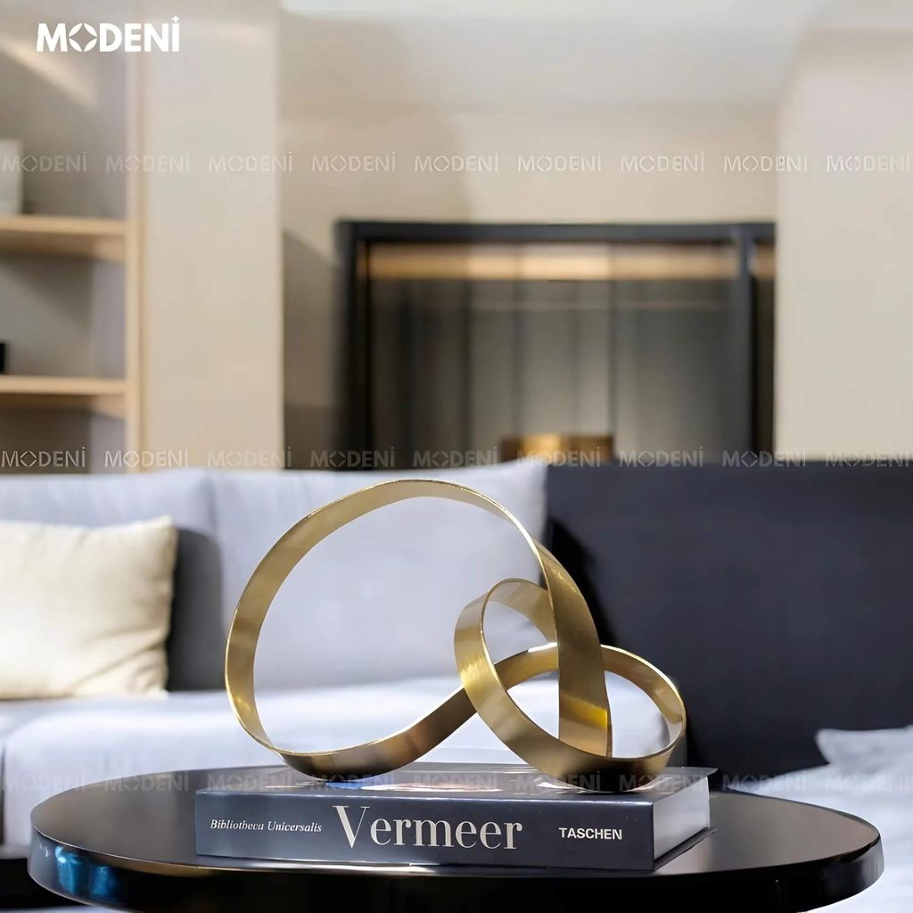 Tượng Vô Cực Celina – Decor Nghệ Thuật Hiện Đại Sang Trọng – Hợp Kim Mạ Vàng – Phù Hợp Bàn Sofa, Kệ Sách, Quà Tặng