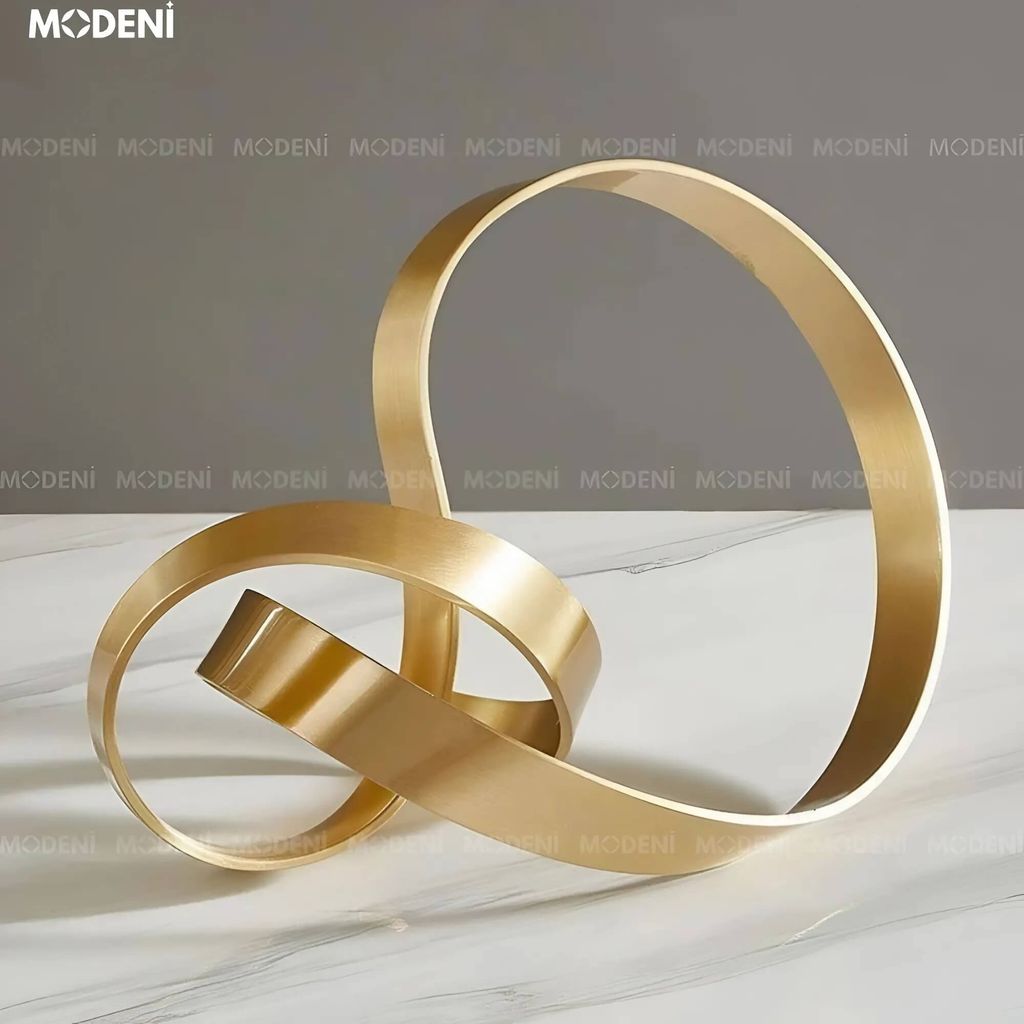 Tượng Vô Cực Celina – Decor Nghệ Thuật Hiện Đại Sang Trọng – Hợp Kim Mạ Vàng – Phù Hợp Bàn Sofa, Kệ Sách, Quà Tặng