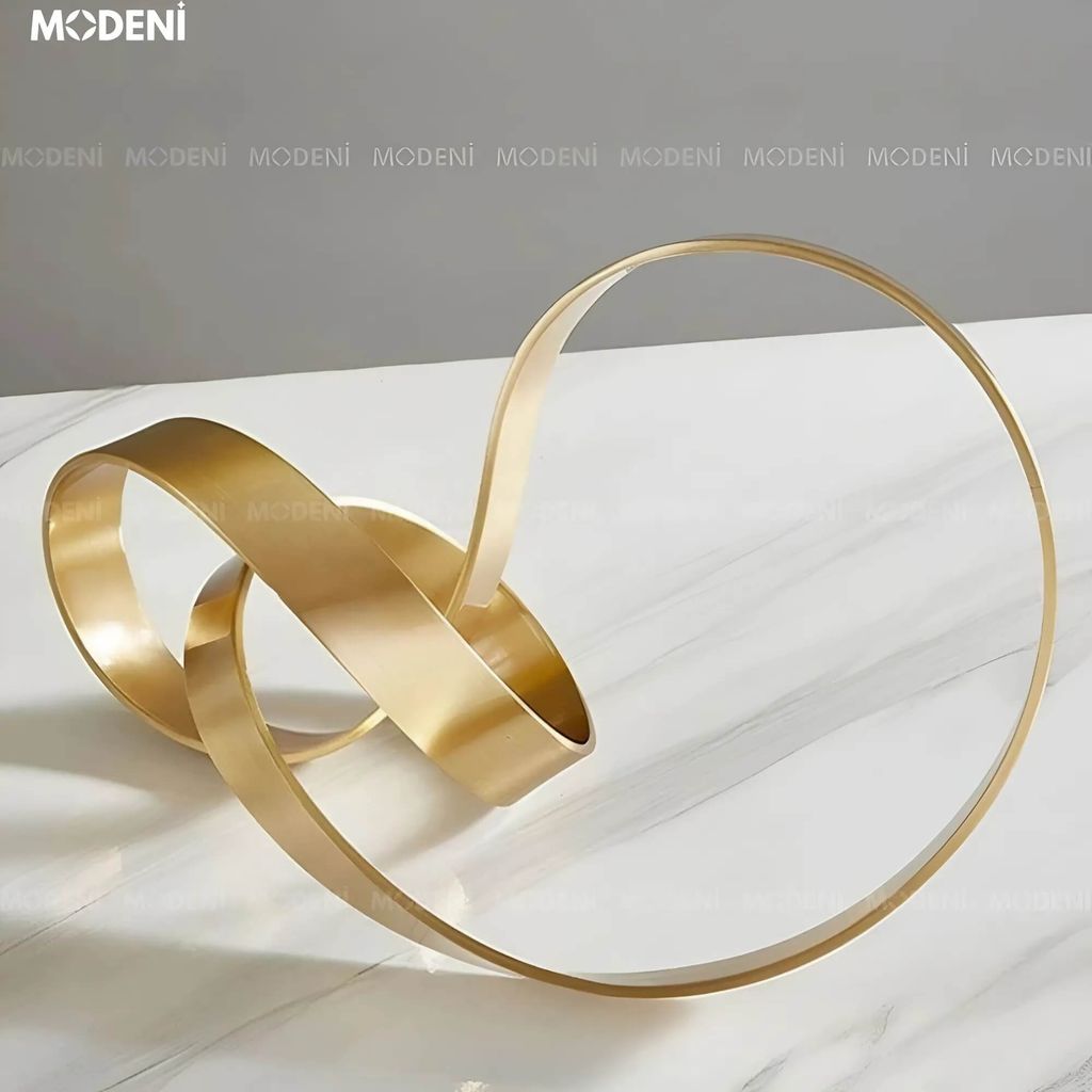 Tượng Vô Cực Celina – Decor Nghệ Thuật Hiện Đại Sang Trọng – Hợp Kim Mạ Vàng – Phù Hợp Bàn Sofa, Kệ Sách, Quà Tặng