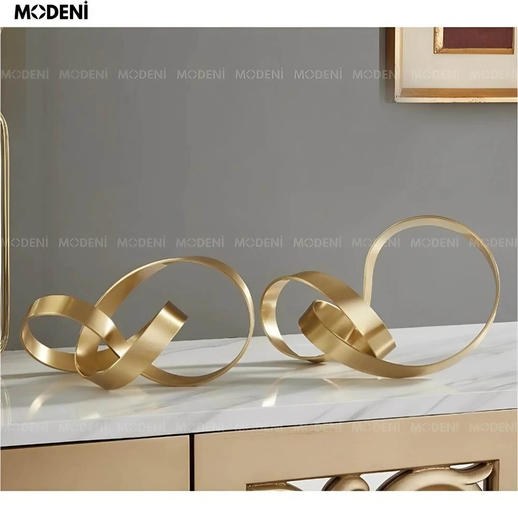 Tượng Vô Cực Celina – Decor Nghệ Thuật Hiện Đại Sang Trọng – Hợp Kim Mạ Vàng – Phù Hợp Bàn Sofa, Kệ Sách, Quà Tặng