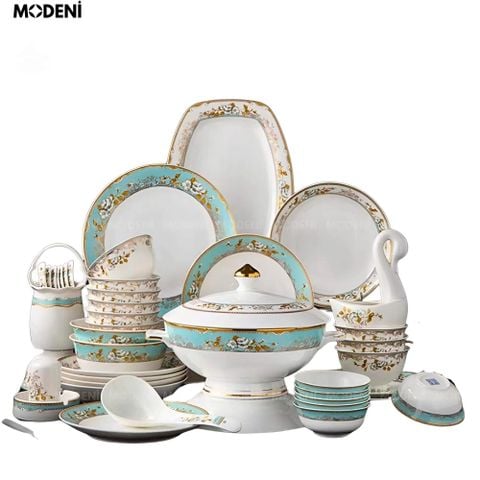  Bộ Tô Chén Đĩa Sứ Xương Cao Cấp Verona Họa Tiết Hoa Văn Sang Trọng 