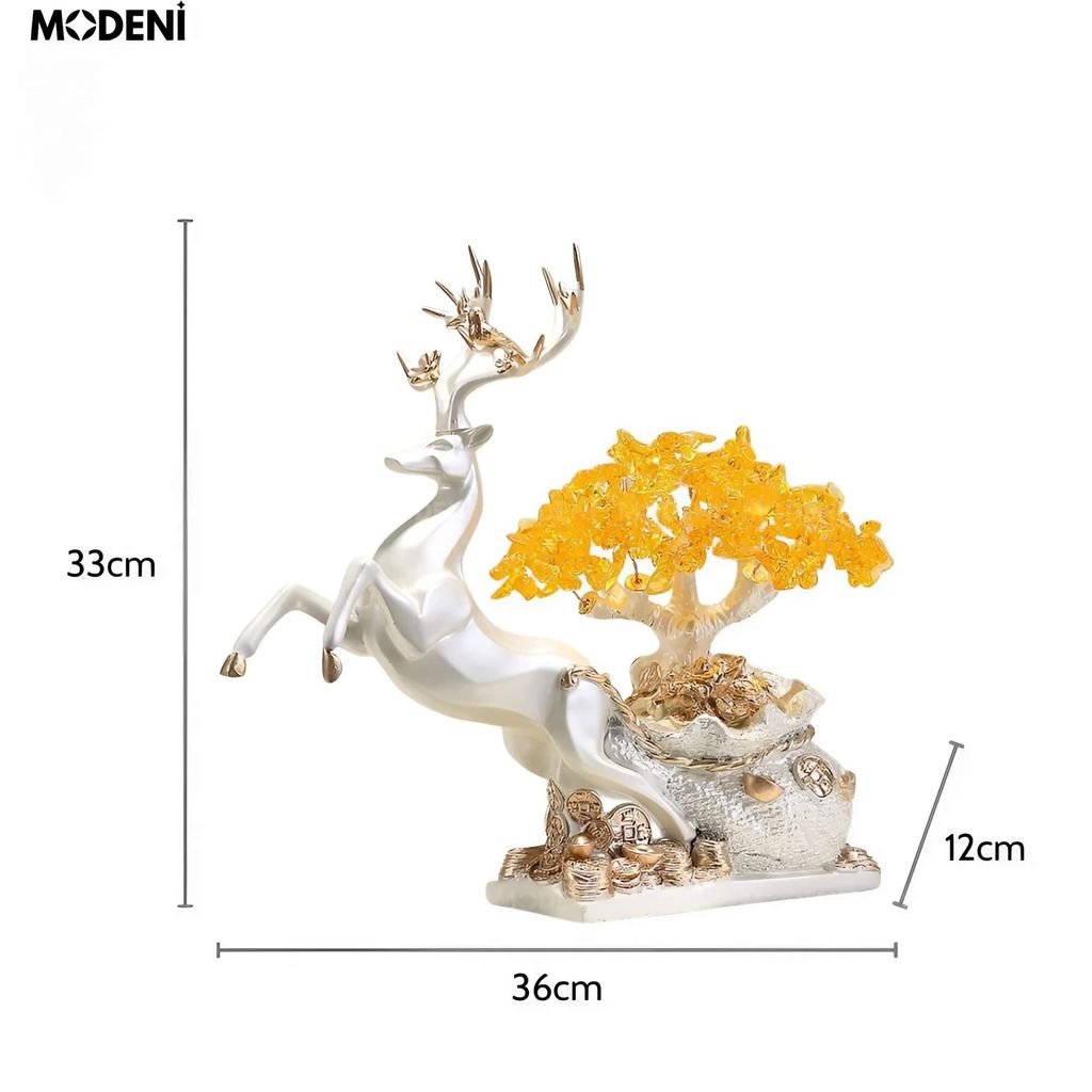 Tượng Nai Kê Rượu Canary Cao Cấp – Nghệ Thuật Trưng Bày Sang Trọng – Decor Kệ Tủ, Bàn Tiệc hoặc Làm Quà Tặng Rượu Đẳng Cấp