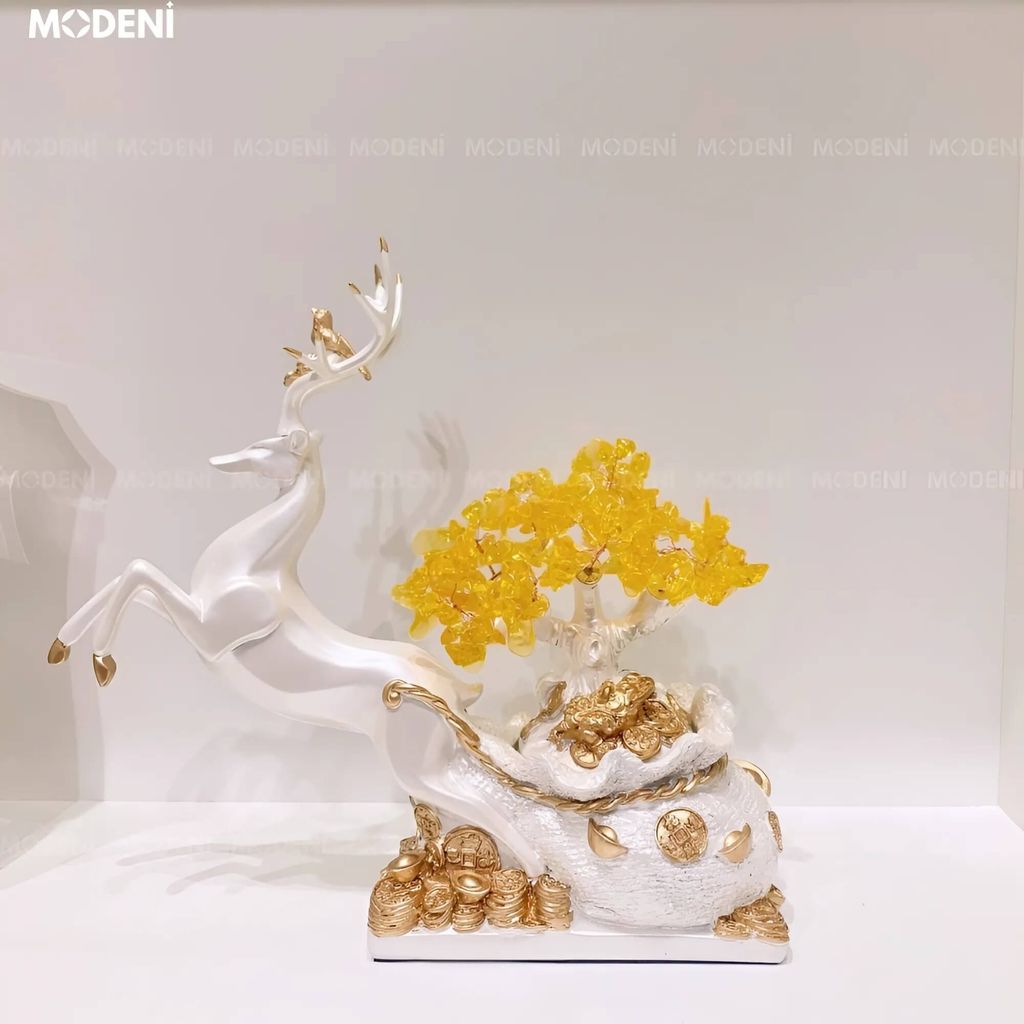 Tượng Nai Kê Rượu Canary Cao Cấp – Nghệ Thuật Trưng Bày Sang Trọng – Decor Kệ Tủ, Bàn Tiệc hoặc Làm Quà Tặng Rượu Đẳng Cấp