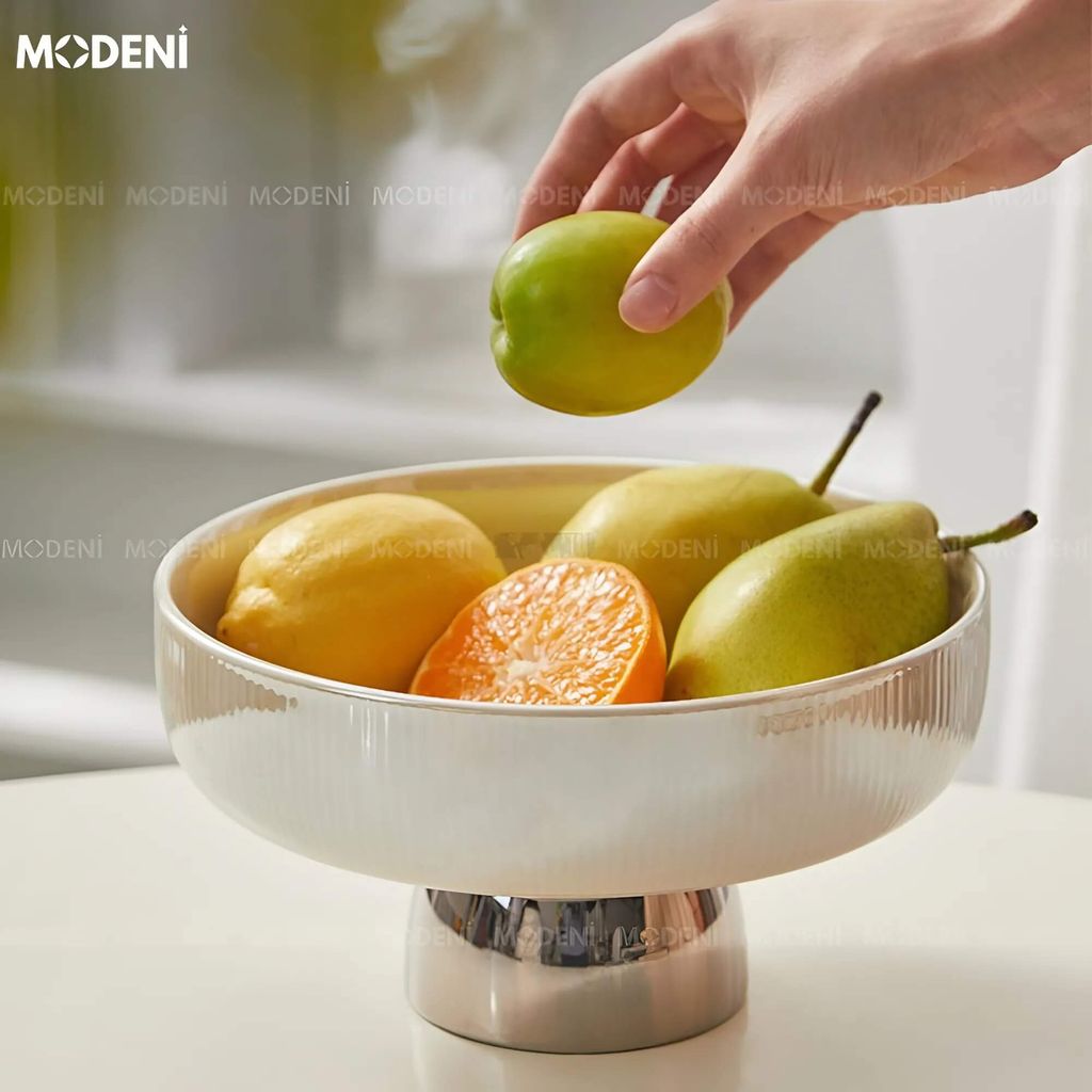 Tô Sứ Nelly Trắng Men Cao Cấp – Đựng Trái Cây Sang Trọng – Decor Bàn Ăn, Bàn Sofa, Kệ Tủ Hiện Đại – Thiết Kế Tối Giản