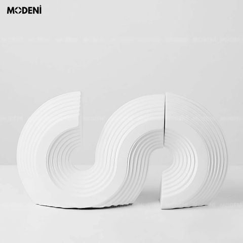 Chặn sách Servo trắng thiết kế hình học hiện đại