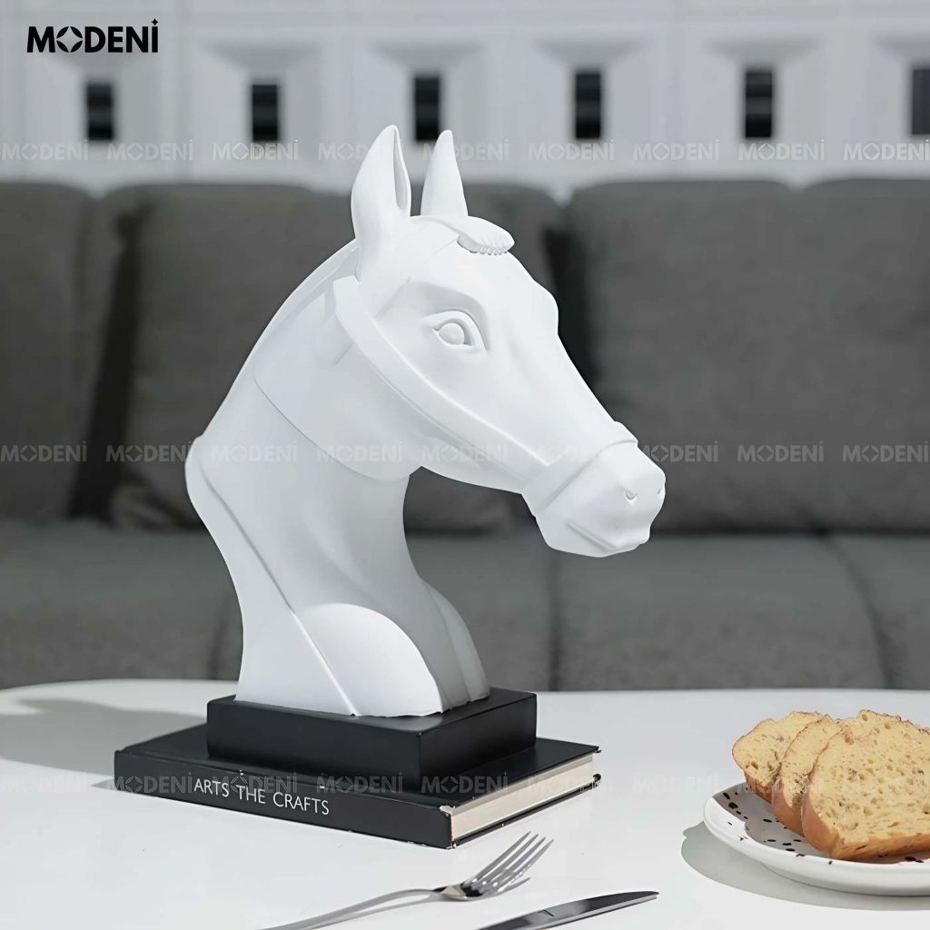 Tượng Trang Trí Lorne Ngựa Nghệ Thuật – Thiết Kế Tối Giản Trắng Tinh Khôi – Phù Hợp Decor Bàn Làm Việc, Kệ Sách hoặc Góc Nghệ Thuật Hiện Đại