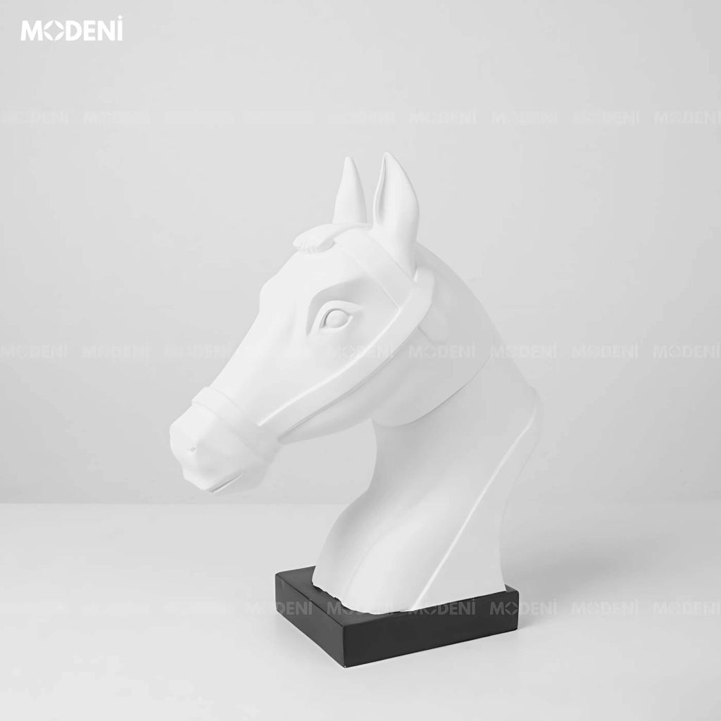Tượng Trang Trí Lorne Ngựa Nghệ Thuật – Thiết Kế Tối Giản Trắng Tinh Khôi – Phù Hợp Decor Bàn Làm Việc, Kệ Sách hoặc Góc Nghệ Thuật Hiện Đại