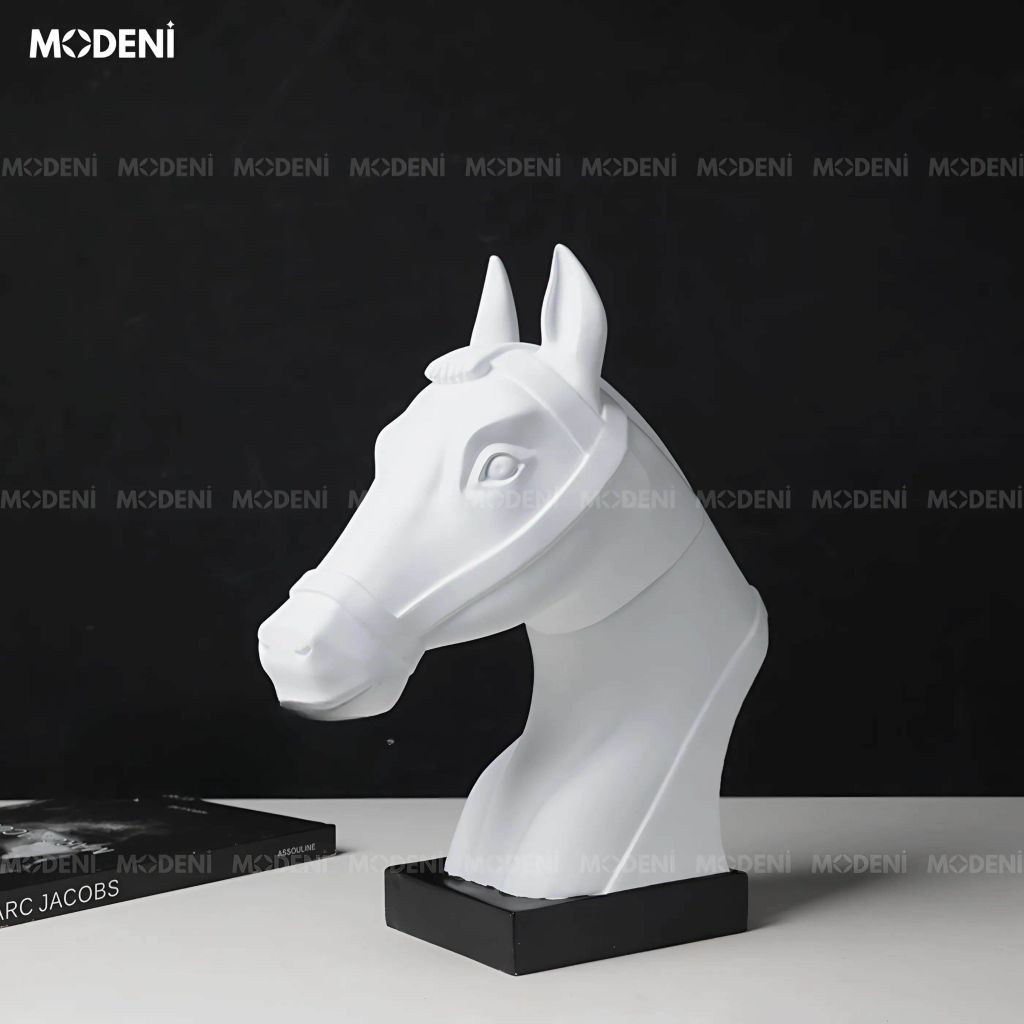 Tượng Trang Trí Lorne Ngựa Nghệ Thuật – Thiết Kế Tối Giản Trắng Tinh Khôi – Phù Hợp Decor Bàn Làm Việc, Kệ Sách hoặc Góc Nghệ Thuật Hiện Đại
