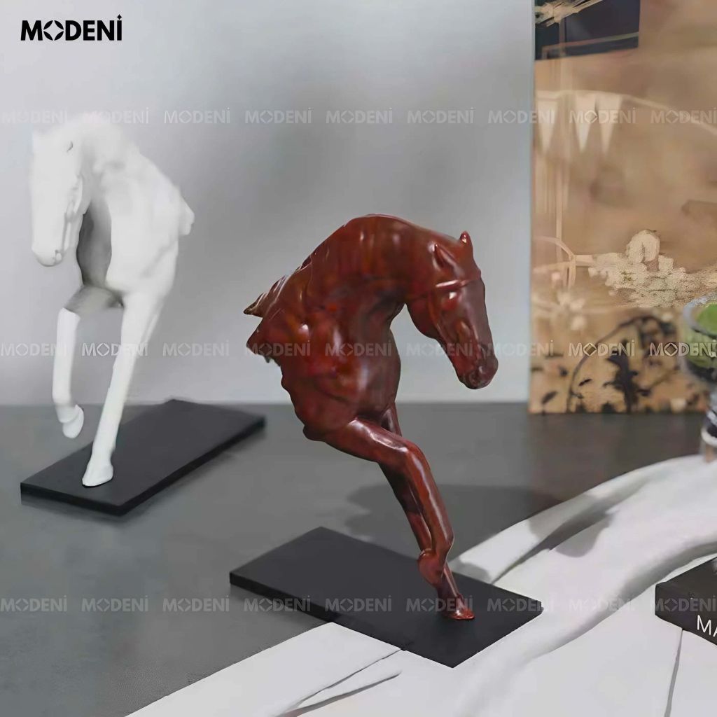 Tượng Trang Trí Riven Ngựa Nâu Nghệ Thuật – Dáng Ngựa Dũng Mãnh – Decor Hiện Đại Cho Không Gian Cá Tính
