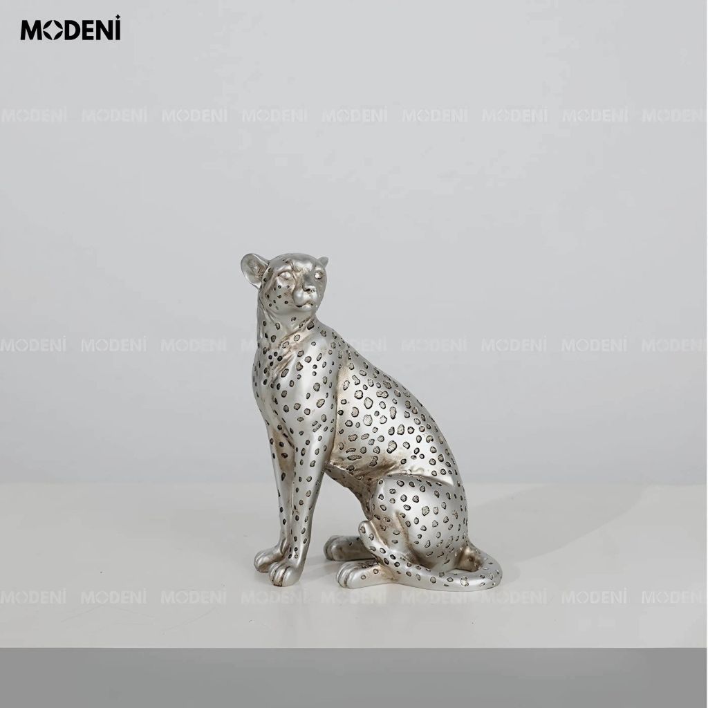 Tượng Trang Trí Velta Báo Ngồi Nghệ Thuật – Dáng Ngồi Điềm Tĩnh – Decor Bàn Làm Việc, Kệ Sách Hiện Đại