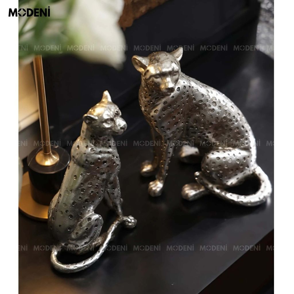 Tượng Trang Trí Velta Báo Ngồi Nghệ Thuật – Dáng Ngồi Điềm Tĩnh – Decor Bàn Làm Việc, Kệ Sách Hiện Đại
