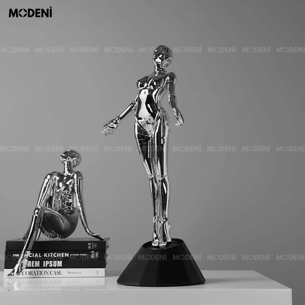 Tượng Trang Trí Arial Cô Gái Vươn Mình – Phong Cách Tương Lai – Decor Kệ Tủ, Bàn Nghệ Thuật Hiện Đại