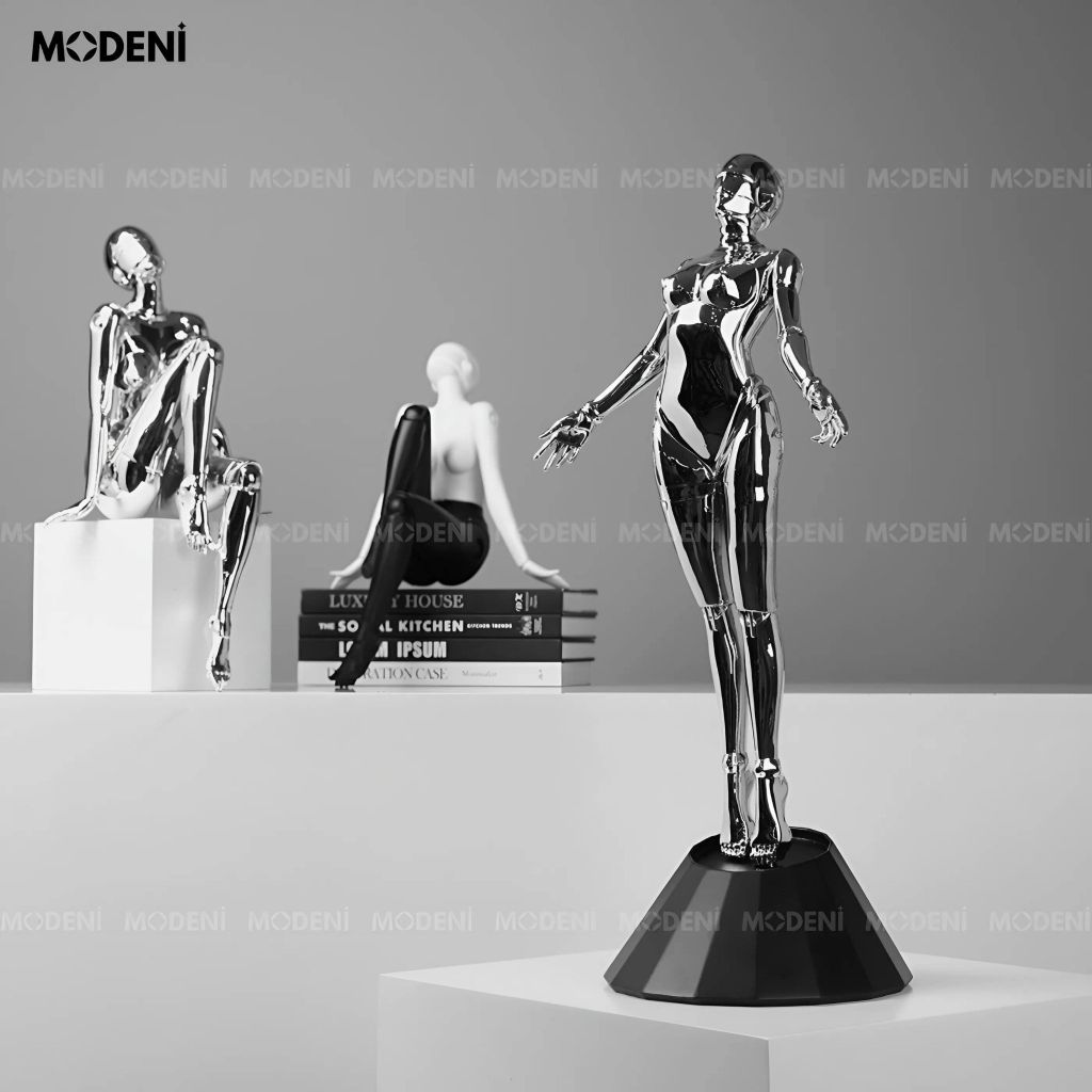 Tượng Trang Trí Arial Cô Gái Vươn Mình – Phong Cách Tương Lai – Decor Kệ Tủ, Bàn Nghệ Thuật Hiện Đại
