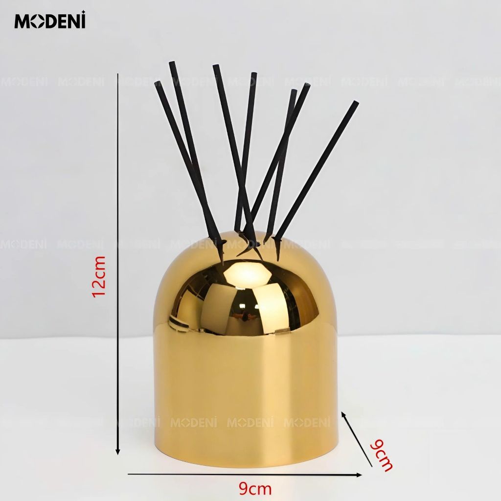 Lọ Đựng Tinh Dầu Auri Gold – Bình Khuếch Tán Mùi Sang Trọng – Decor Bàn Làm Việc, Kệ Tủ Hiện Đại