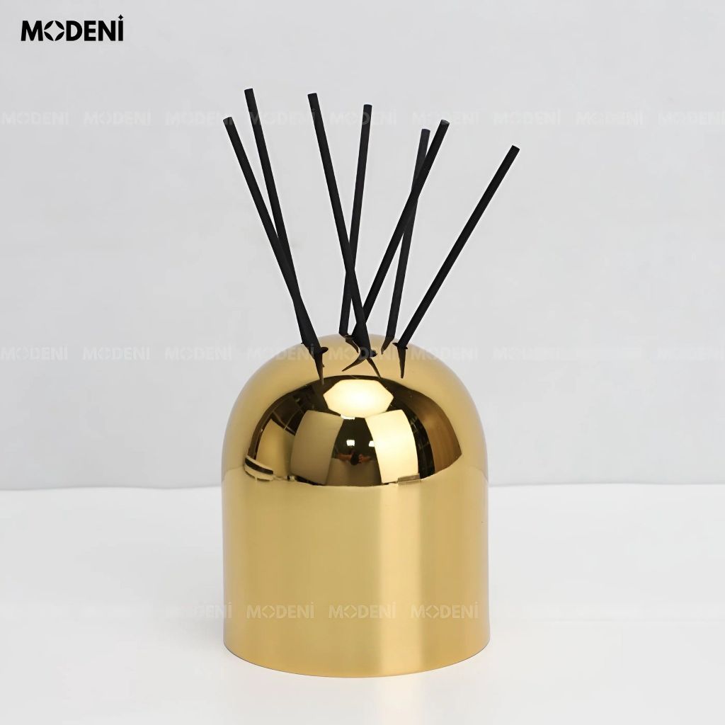 Lọ Đựng Tinh Dầu Auri Gold – Bình Khuếch Tán Mùi Sang Trọng – Decor Bàn Làm Việc, Kệ Tủ Hiện Đại