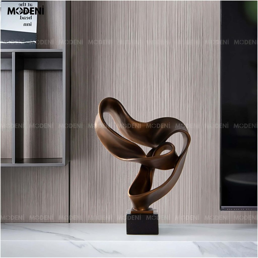 Tượng Trang Trí Odel Brown Nghệ Thuật Trừu Tượng – Thiết Kế Lượn Sóng Độc Bản – Decor Kệ Tủ, Bàn Console Phong Cách Hiện Đại