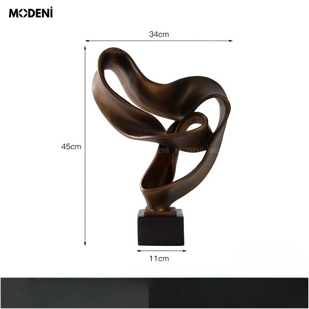 Tượng Trang Trí Odel Brown Nghệ Thuật Trừu Tượng – Thiết Kế Lượn Sóng Độc Bản – Decor Kệ Tủ, Bàn Console Phong Cách Hiện Đại