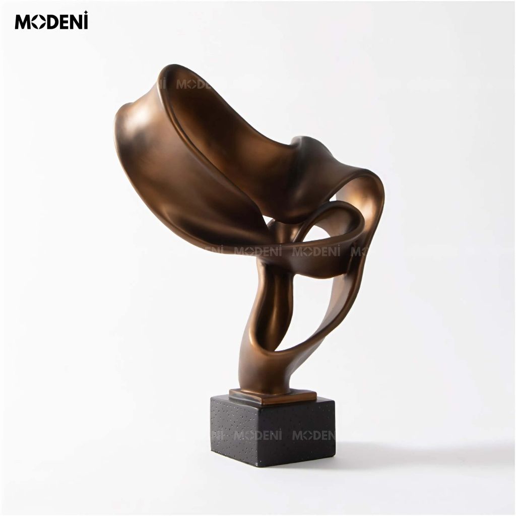 Tượng Trang Trí Odel Brown Nghệ Thuật Trừu Tượng – Thiết Kế Lượn Sóng Độc Bản – Decor Kệ Tủ, Bàn Console Phong Cách Hiện Đại