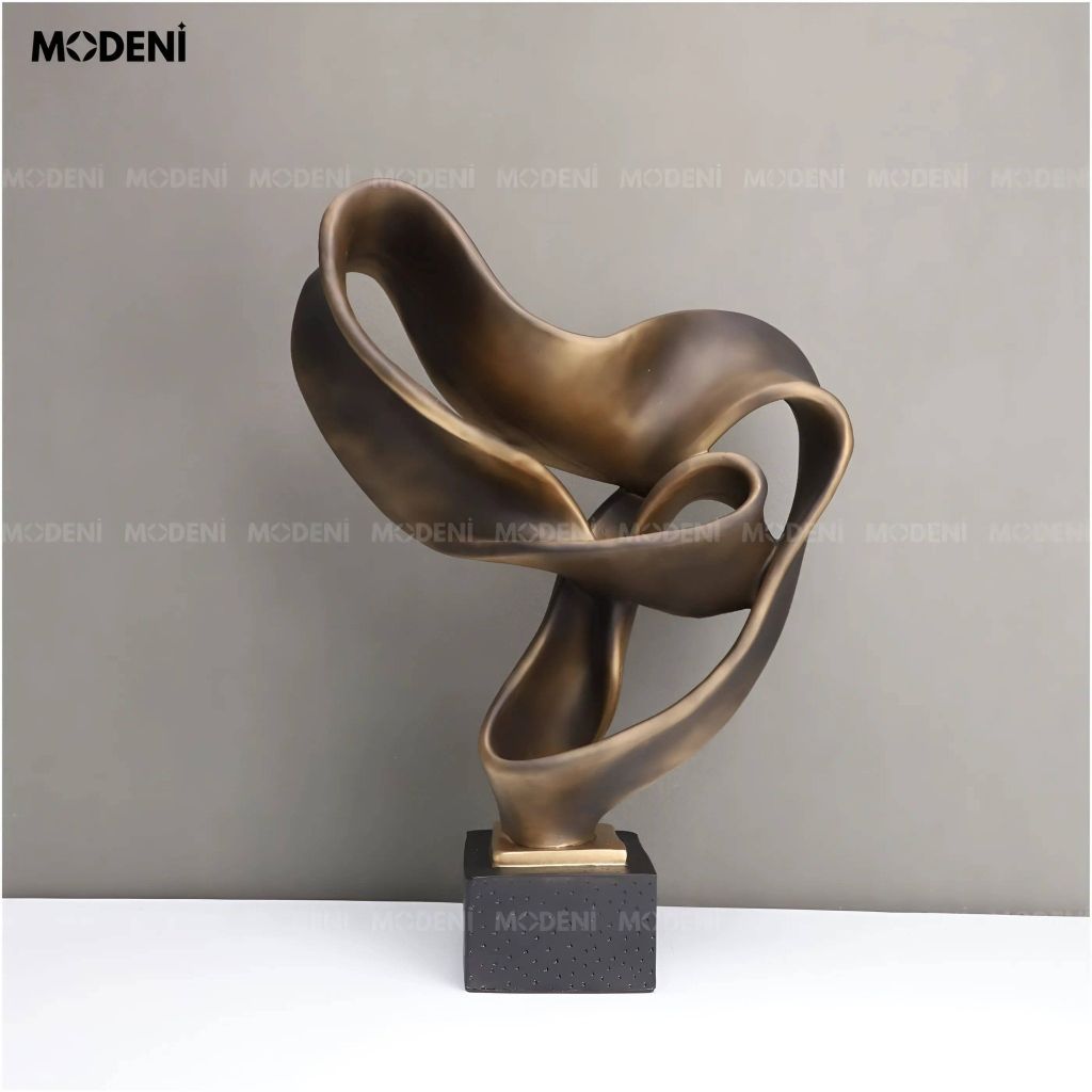 Tượng Trang Trí Odel Brown Nghệ Thuật Trừu Tượng – Thiết Kế Lượn Sóng Độc Bản – Decor Kệ Tủ, Bàn Console Phong Cách Hiện Đại