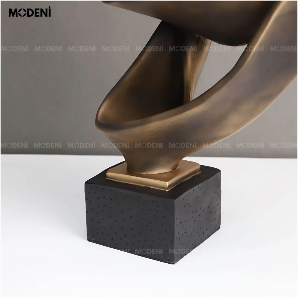 Tượng Trang Trí Odel Brown Nghệ Thuật Trừu Tượng – Thiết Kế Lượn Sóng Độc Bản – Decor Kệ Tủ, Bàn Console Phong Cách Hiện Đại