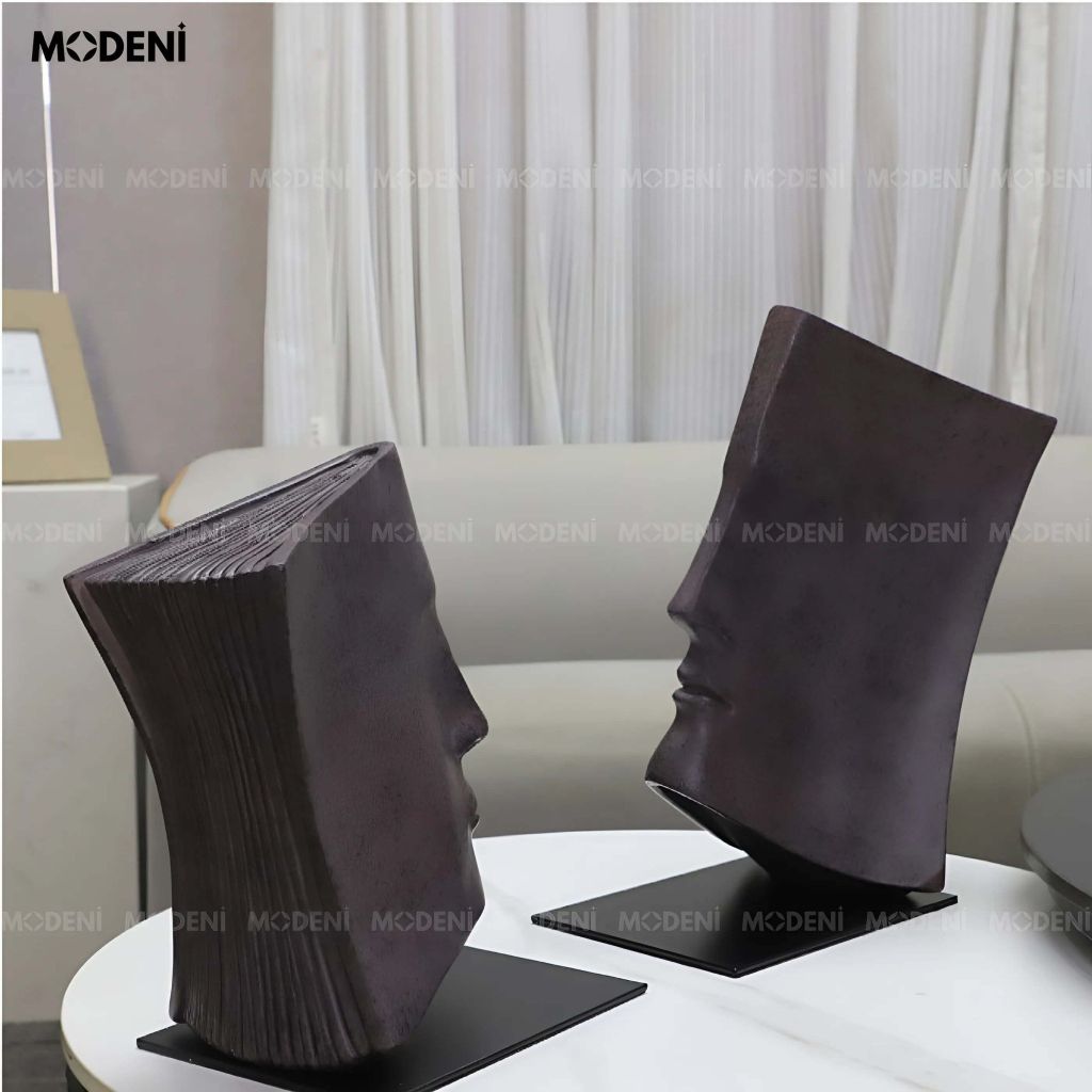 Tượng Trang Trí MindForm Trừu Tượng Nghệ Thuật – Gương Mặt Suy Tư – Decor Bàn Làm Việc, Kệ Sách