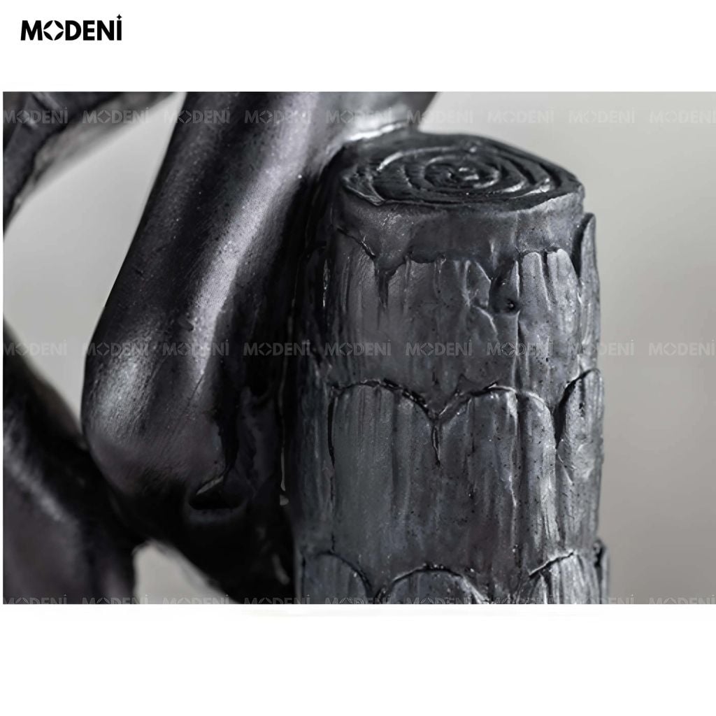 Tượng Trang Trí Aureus Black Nam Thần Hy Lạp – Dáng Ném Đĩa Truyền Thống – Decor Kệ Tủ, Bàn Phòng Khách