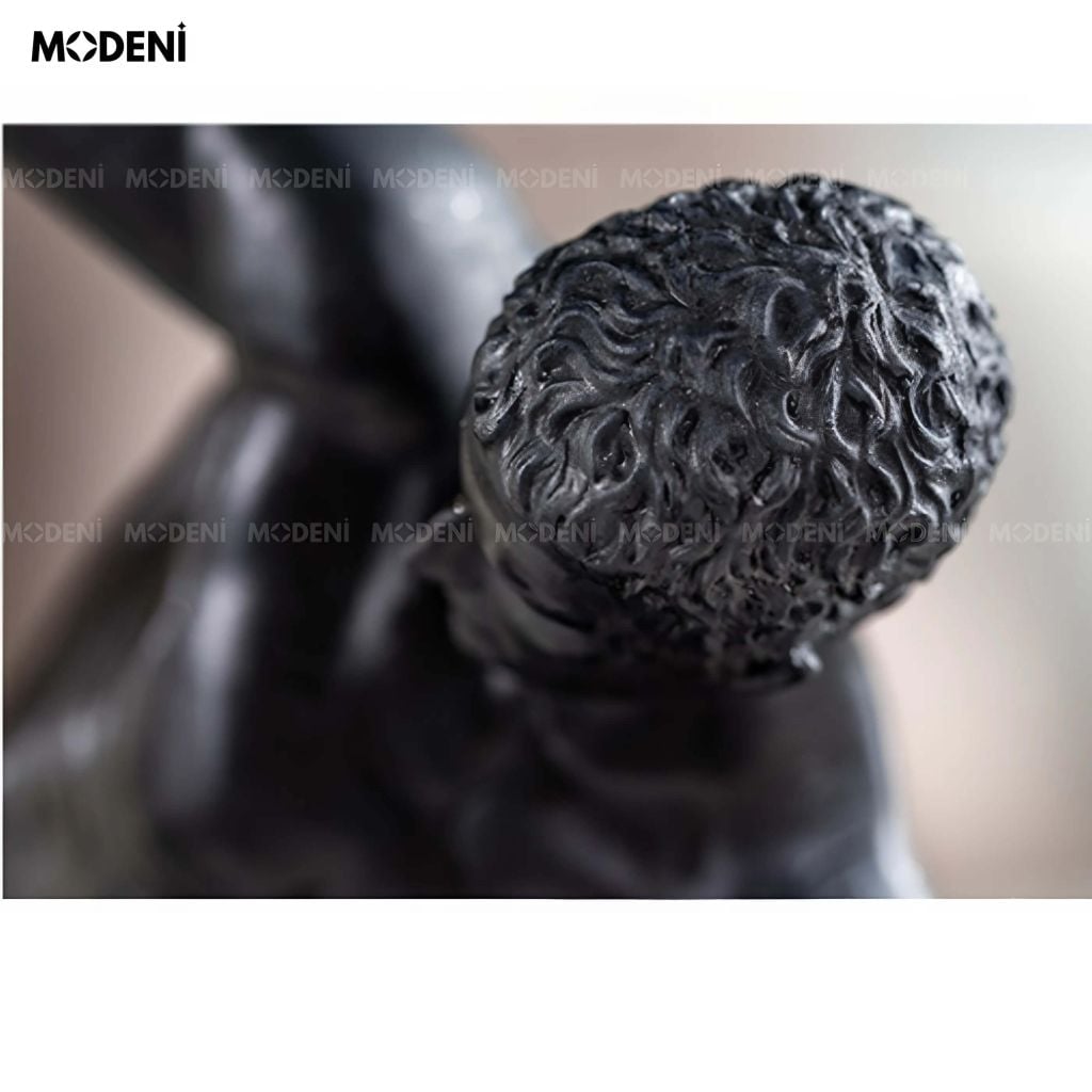 Tượng Trang Trí Aureus Black Nam Thần Hy Lạp – Dáng Ném Đĩa Truyền Thống – Decor Kệ Tủ, Bàn Phòng Khách