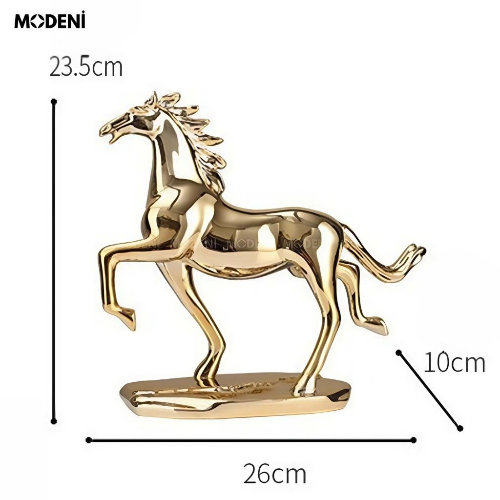 Tượng Trang Trí Ngựa Chạy Ravix Gold – Decor Mạ Vàng Sang Trọng – Biểu Tượng Thành Công & Quyền Lực