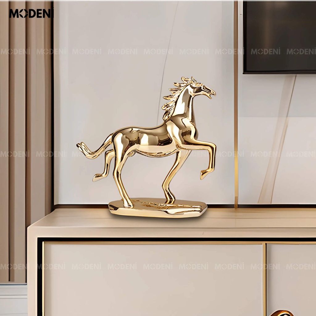 Tượng Trang Trí Ngựa Chạy Ravix Gold – Decor Mạ Vàng Sang Trọng – Biểu Tượng Thành Công & Quyền Lực