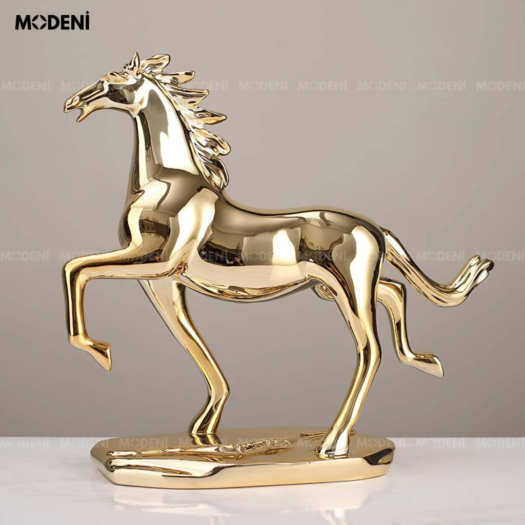 Tượng Trang Trí Ngựa Chạy Ravix Gold – Decor Mạ Vàng Sang Trọng – Biểu Tượng Thành Công & Quyền Lực