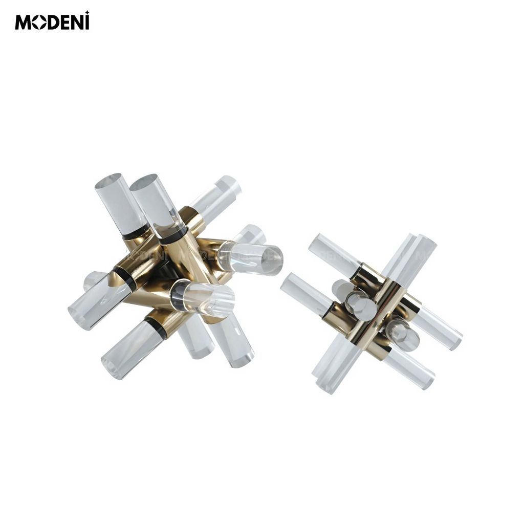 Tượng Trang Trí Polaris Nghệ Thuật – Hình Khối Sao Pha Lê Mạ Vàng – Thiết Kế Độc Đáo Lấp Lánh – Phù Hợp Decor Bàn Sofa, Kệ Sách, Văn Phòng