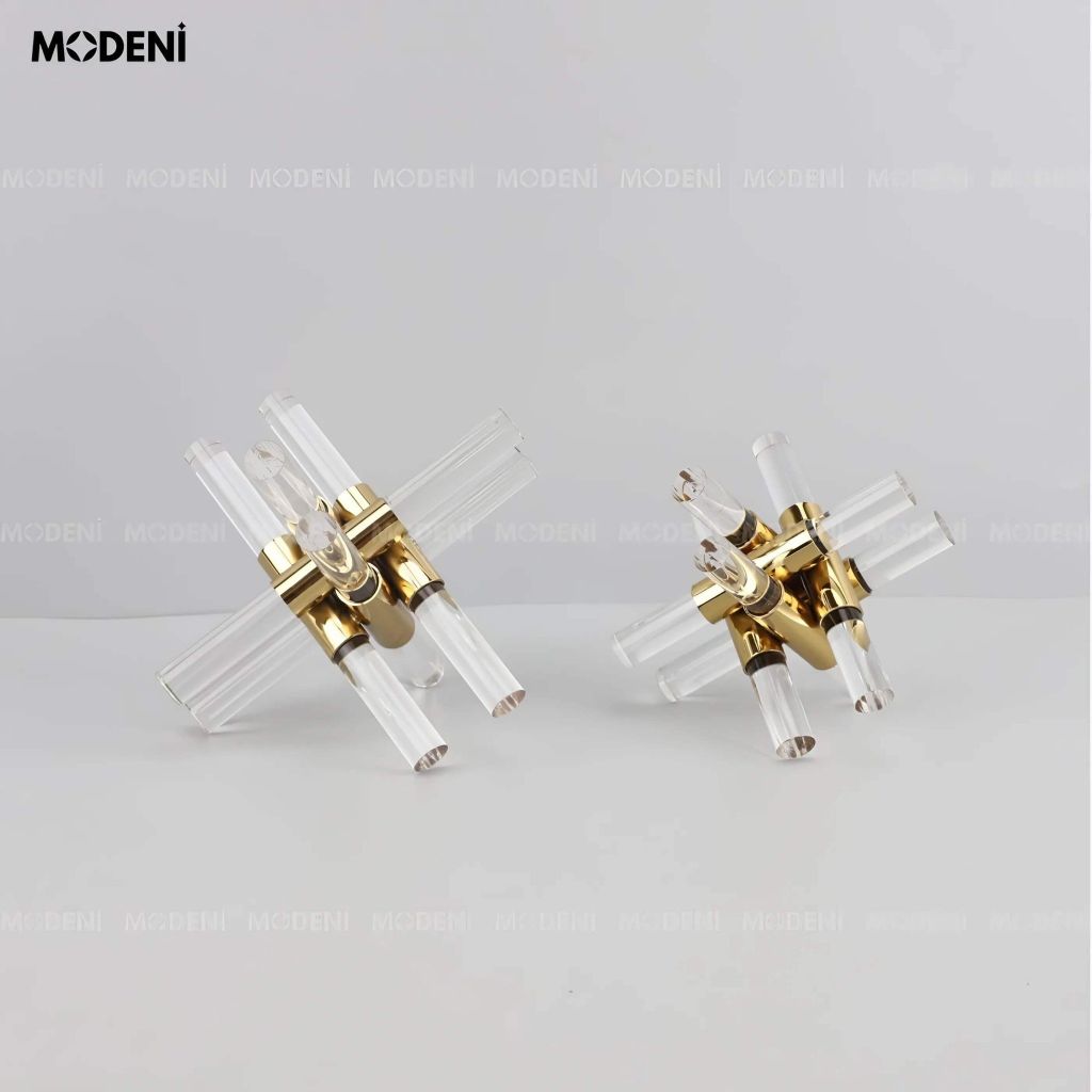 Tượng Trang Trí Polaris Nghệ Thuật – Hình Khối Sao Pha Lê Mạ Vàng – Thiết Kế Độc Đáo Lấp Lánh – Phù Hợp Decor Bàn Sofa, Kệ Sách, Văn Phòng