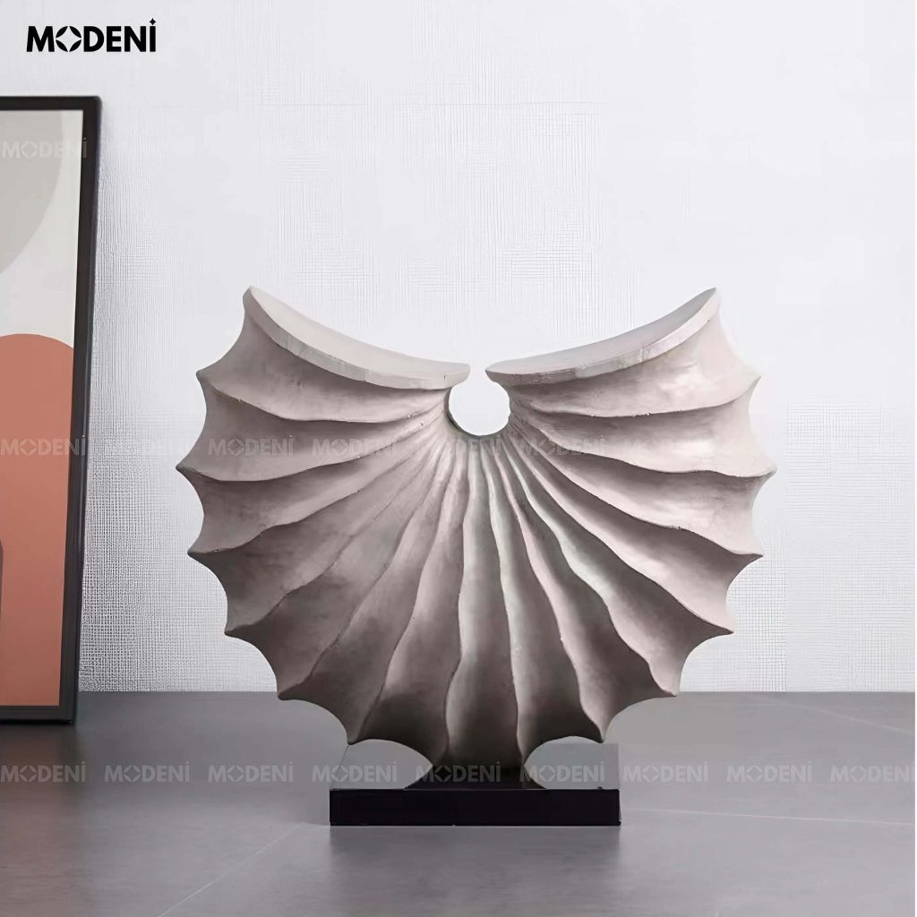 Tượng Trang Trí Torra Xoắn Ốc – Tác Phẩm Nghệ Thuật Hình Dạng Sóng Lượn Cánh Quạt – Chất Liệu Resin Sơn Xi Mờ – Decor Kệ Tủ, Góc Sofa Hiện Đại