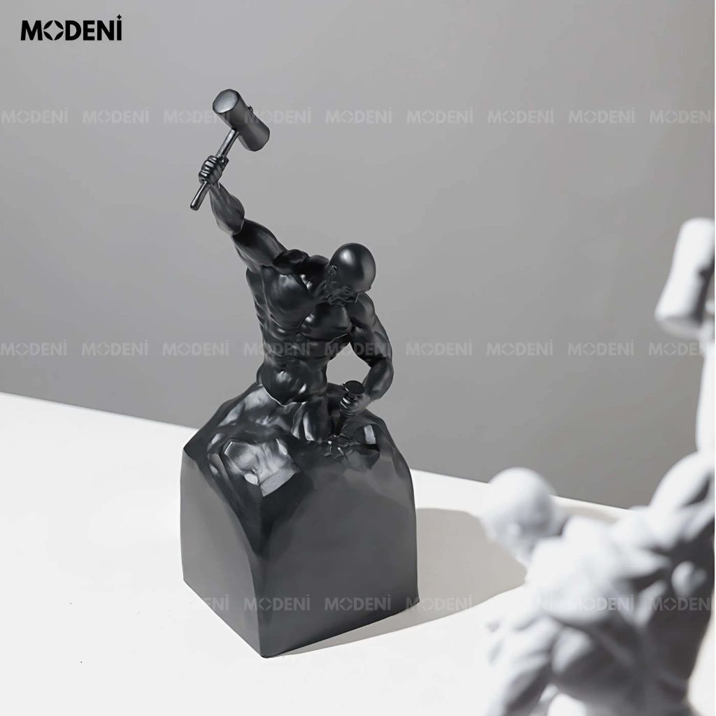 Tượng Trang Trí Chisel Nghệ Thuật Trừu Tượng – Truyền Cảm Hứng Vượt Giới Hạn – Thiết Kế Hình Người Tạc Đá, Phù Hợp Decor Bàn Làm Việc, Kệ Tủ Nam Tính