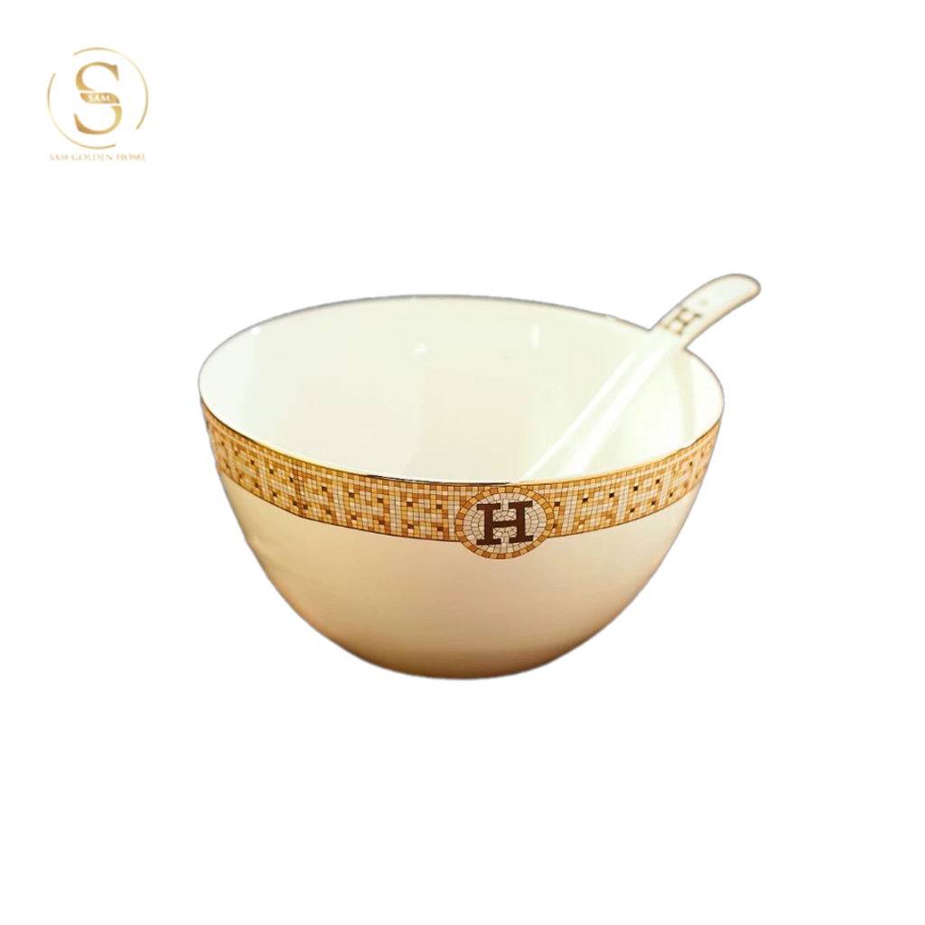 Tô Tròn 20 H-Paris Viền Vàng Sang Trọng Phong Cách Bắc Âu