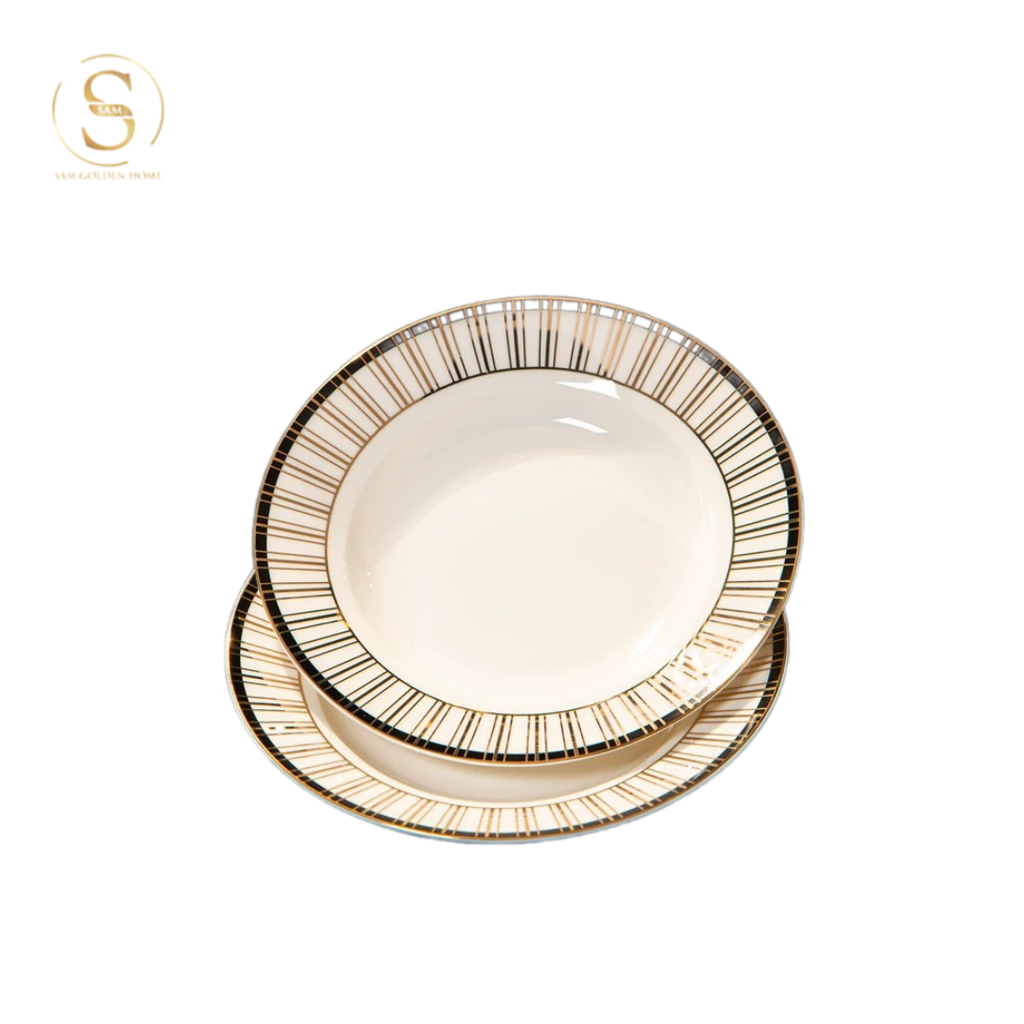 Đĩa Sâu 20.5 Segesta Sứ Xương Cao Cấp Phong Cách Bắc Âu