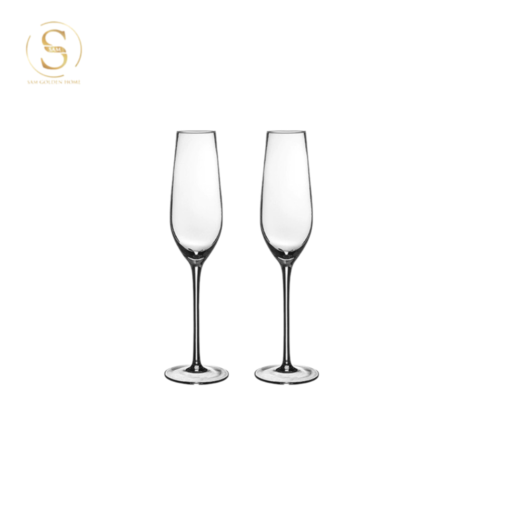 Set 2 Ly Uống Rượu Sâm Panh Portobello Glute Cao Cấp Sang Trọng - Silver