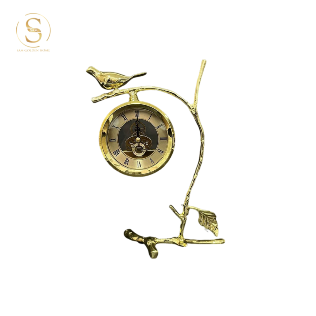 Đồng Hồ Nhánh Cây Chim Khuyên Vàng Gold Cao Cấp Sang Trọng