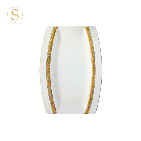  Đĩa Dài Trevi Viền Vàng Sang Trọng Phong Cách Bắc Âu 