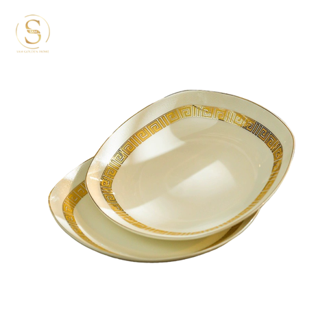  Đĩa Sâu 20.5 Trevi Viền Vàng Sang Trọng Phong Cách Bắc Âu 