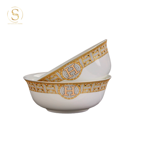  Tô Tròn 15.5 H-Paris Viền Vàng Sang Trọng Phong Cách Bắc Âu 