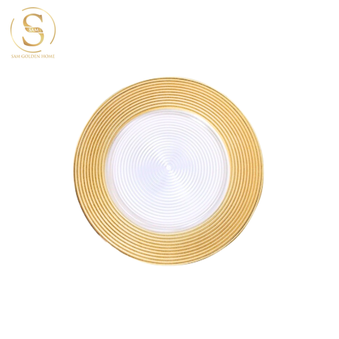  Đĩa Thủy Tinh Aurelia Viền Vàng Cao Cấp Sang Trọng 
